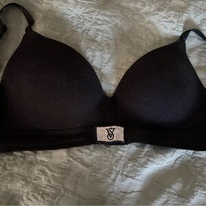 Victoria's Secret Black Bra with Rhinestone Detail